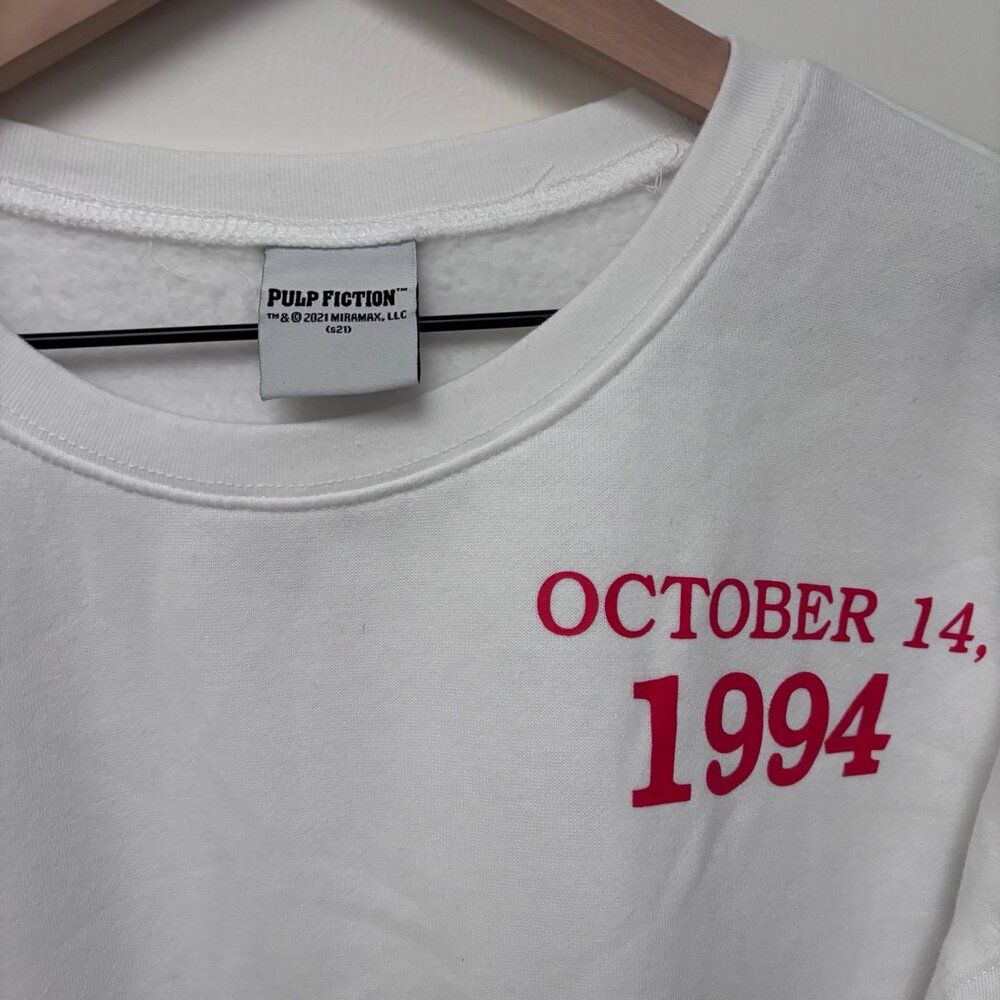 Pulp Fiction Movie Graphic Boxy Sweatshirt M 90s Y2K Indie Retro - Picture 5 of 8